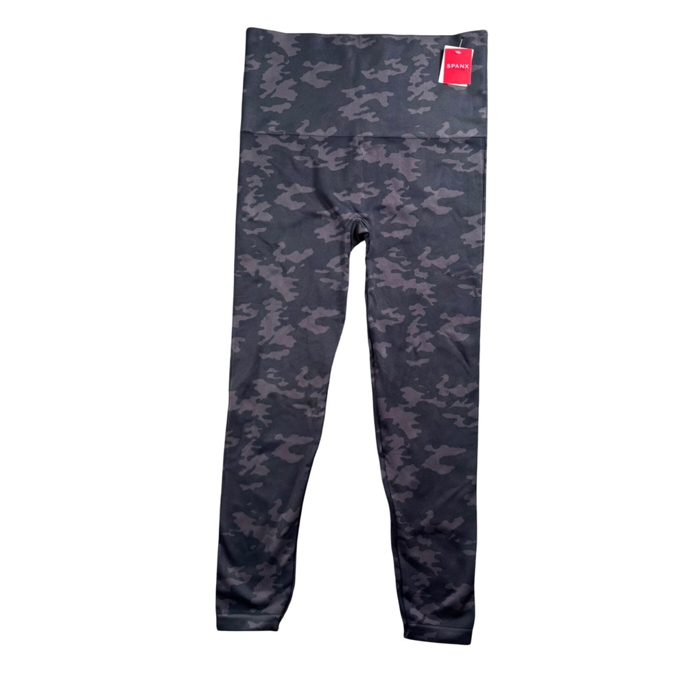 NWT Spanx Look at Me Now Leggings Womens 3X Black Camo High Rise Seamless Active